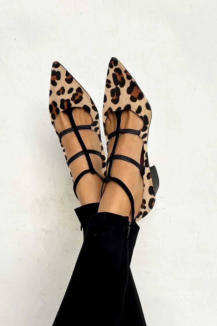 Suede Leopard-Print Ballet Heels with a Soft Chic Fit