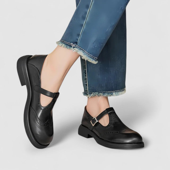Faux-Leather Mary Jane Shoes with a Soft Supportive Fit