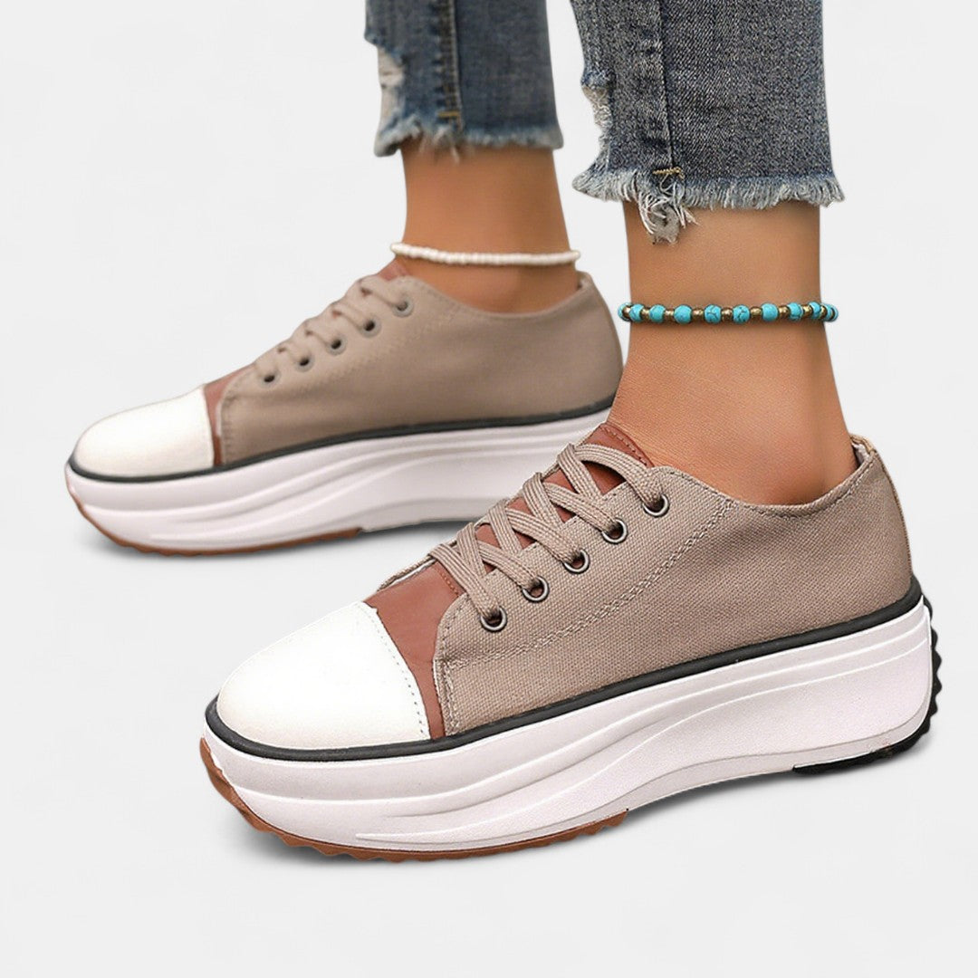 Canvas Contrast-Stitch Sneakers with a Chunky Supportive Fit