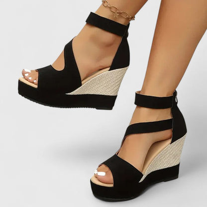 Suede-Feel Orthopedic Wedge Sandals with a Gentle Supportive Fit