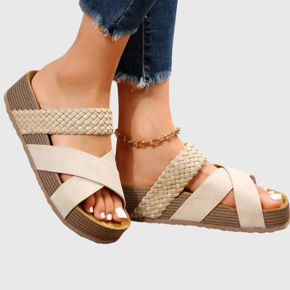 Faux-Leather Orthopedic Sandals with a Soft Balanced Fit