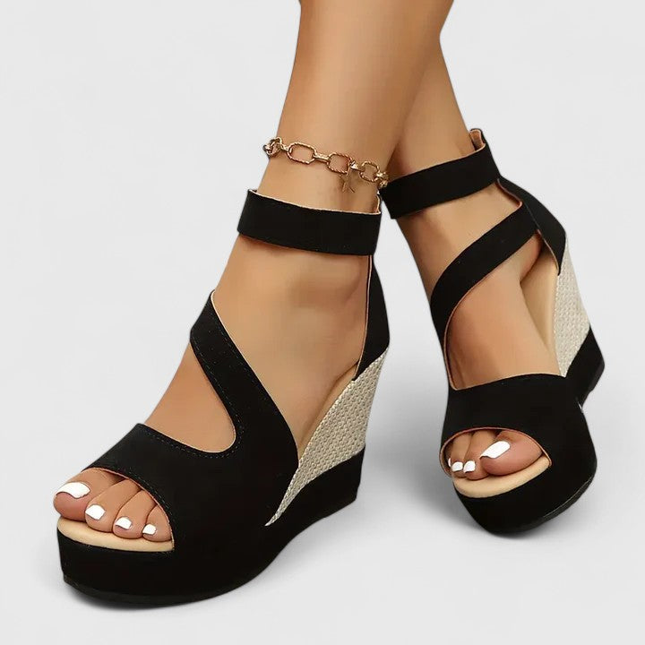 Suede-Feel Orthopedic Wedge Sandals with a Gentle Supportive Fit