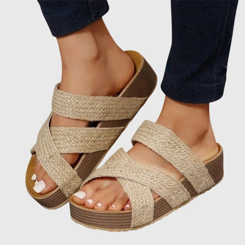 Faux-Leather Orthopedic Sandals with a Soft Balanced Fit