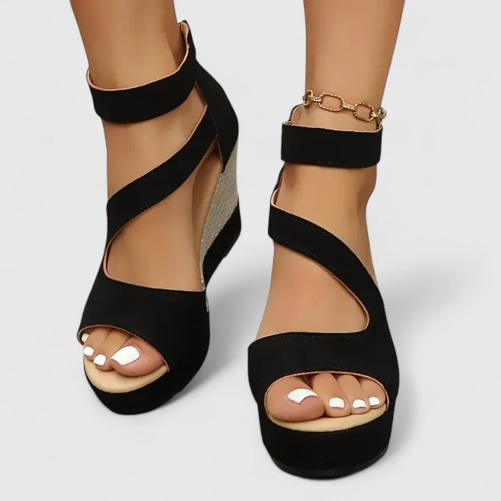 Suede-Feel Orthopedic Wedge Sandals with a Gentle Supportive Fit