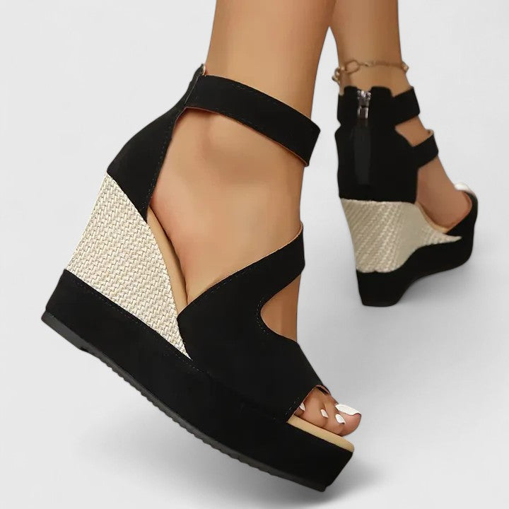 Suede-Feel Orthopedic Wedge Sandals with a Gentle Supportive Fit