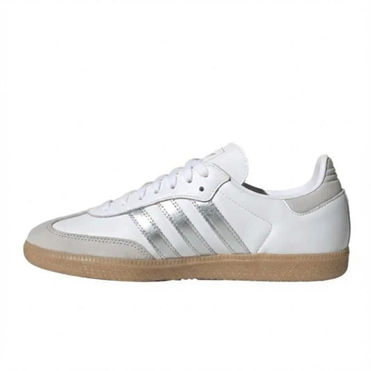 White Silver Retro Gum Sneakers
